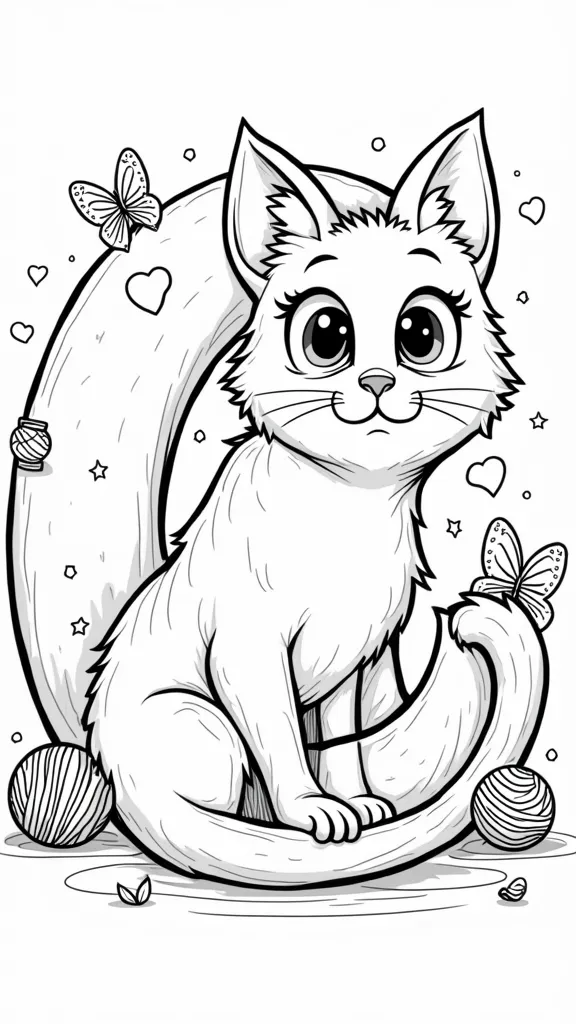 c for cat coloring page